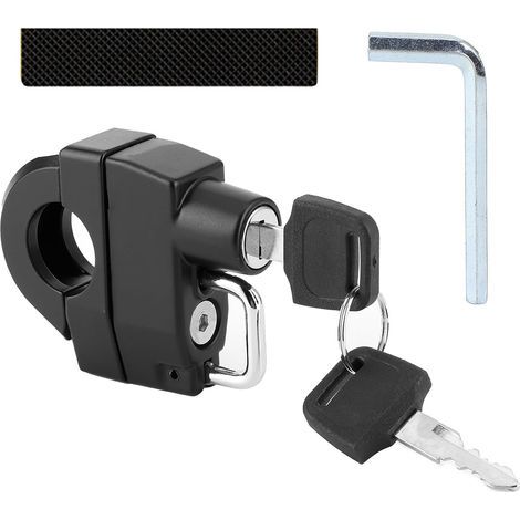 Antivol Casque Moto, Serrure de Casque de Moto, Verrouillage du Casque, Verrou de Casque Antivol, Antivol de Casque Universel avec Clés, Moto, Vélo ou Scooter (1/5)