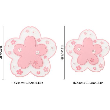Dessous de verre isolants thermiques à motif fleurs de cerisier, multifonctionnels, non toxiques et antidérapants, protège-tables (1/4)