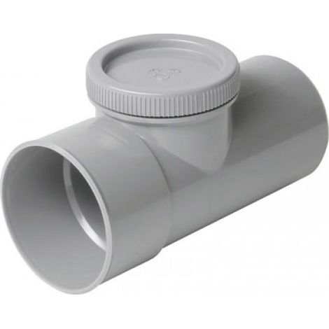 Té de visite pvc avec bouchon - mâle-femelle - Ø 100 mm - VT8