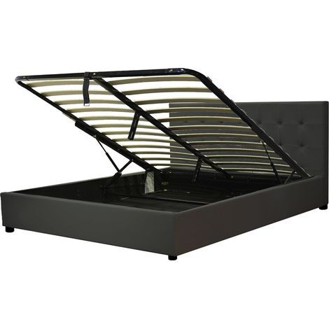 Lit Coffre Penthouse : Pratique, élégant et optimisé pour votre espace - noir 140x190 cm (1/5)