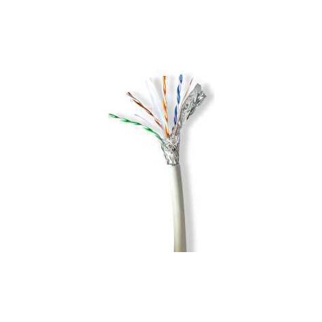 Bobina de cable cat6a solido sftp cobre 1000 m para interior redondo lszh gris caja carton