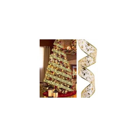 Lumières de Ruban Sapin de Noël, 5M Ruban LED pour Décorer Sapin Noël, Guirlande Lumineuse à Ruban pour Décoration Intérieure Extérieure, Or (1/4)