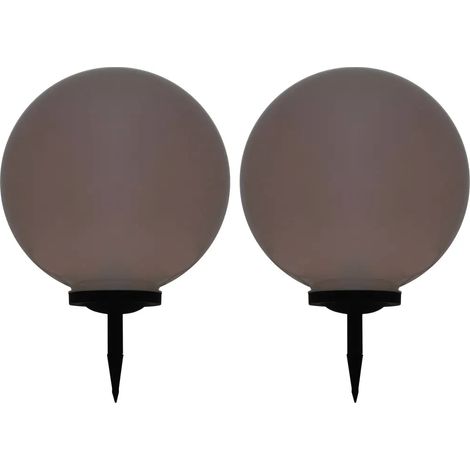 Lote de 2 lámparas solares esféricas decorativas de jardín 50 x 71 cm LED de colores cambiantes en PP blanco 020046376 (1/5)