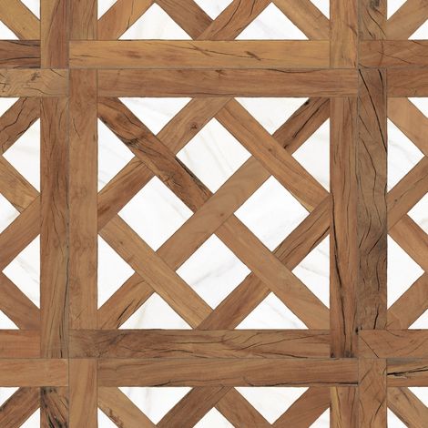 Carrelage Vintage effet Parquet Bois Pierre Blanche Versailles 45x45x0,95 cm Virelno - Sol intérieur (vendu par carton de 1 m²) - RO'MA CARRELAGE (1/4)