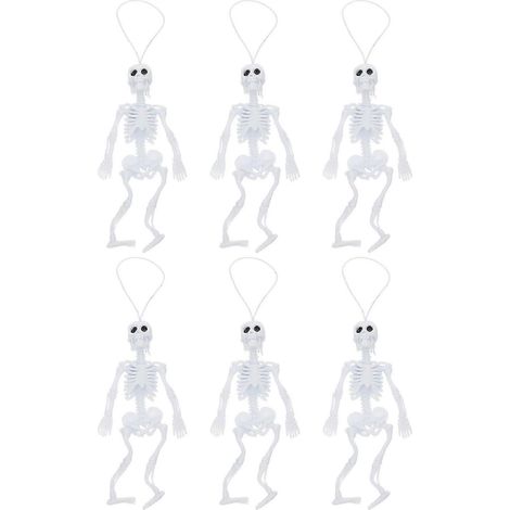6 piezas de maniquí de cuerpo completo, esqueleto decorativo de Halloween, esqueleto pequeño de Halloween (1/3)