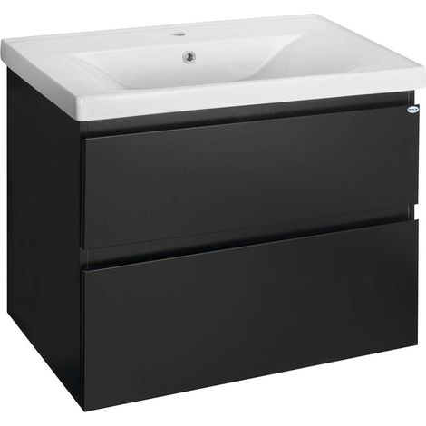 Aqualine Altair - Mobiletto sottolavabo 78x60x45 cm, nero opaco AI680 (1/5)
