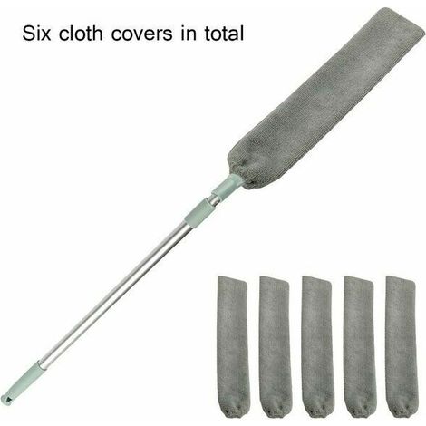 Green Mobility-Nettoyeur de poussière Flexible, brosse en microfibre, espace rétractable, manche Long, collecteur de main Extensible, outils de nettoyage à domicile, acariens amovibles,Set And 5pcs (1/4)