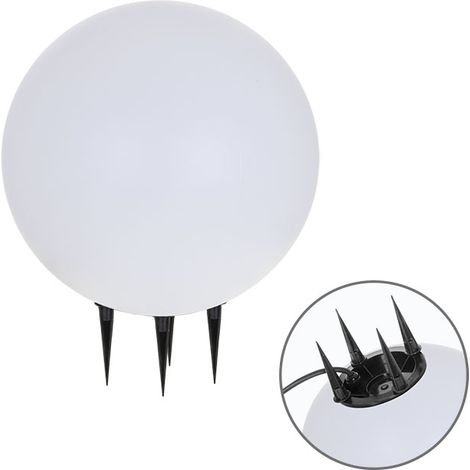 Bolas de Luz con Clavo BONINA IP65 1xE27 Al.37xD.30cm Blanco (1/2)