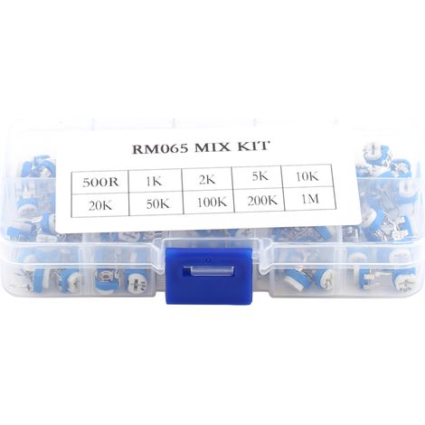 100pcs 10 Values 500ohm-1M ohm Film Variable Resistor Potentiometer Rheostat Trimpot Assortment