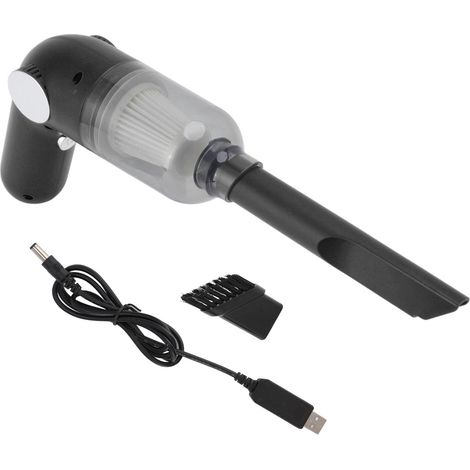 Akku-Handstaubsauger, 50 W, USB-Ladefunktion, tragbarer Staubfänger für Auto und Haushalt, Schwarz (1/4)