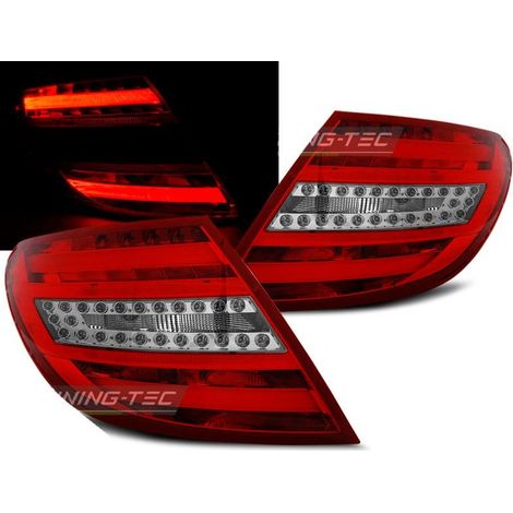 Paire de feux arriere Mercedes classe C W204 LED BAR 07-10 rouge blanc (1/2)
