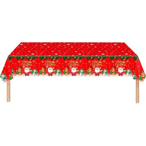 Nappe de Noël rouge jetable pour décoration festive (1/5)