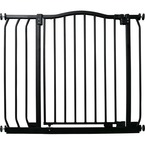 Bettacare Curved Top Dog Gate, 89cm - 98cm, Matt Black, Pressure Fit Pet Gate for Dog and Puppy, Pet and Dog Barrier
