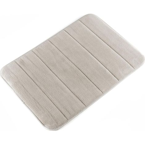 Tapis de Bain en Mousse à mémoire de Forme Puffeet, Offre Une Sensation de Confort et de Bien-être Maximal, Design Compact et léger, idéal pour la Salle de Bain, Gris (1/5)