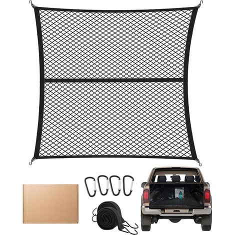 Filet de coffre extensible 120x120cm à 210x210cm avec crochets et sangles (1/5)