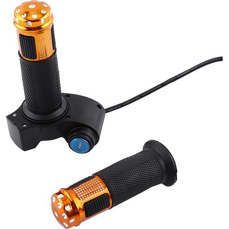 Accélérateur vélo électrique 5 fils avec écran LED et antivol à clé, finition dorée (1/5)