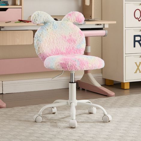 Wahson Sillas de oficina de piel sintética, Escritorio y silla para niños regulables en altura, Sillas infantiles cómodas para niñas/adolescentes, Rosa