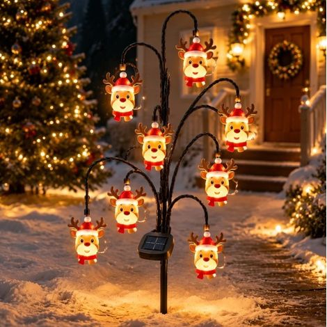 Guirlandes lumineuses solaires de Noël à planter dans le sapin -- E --