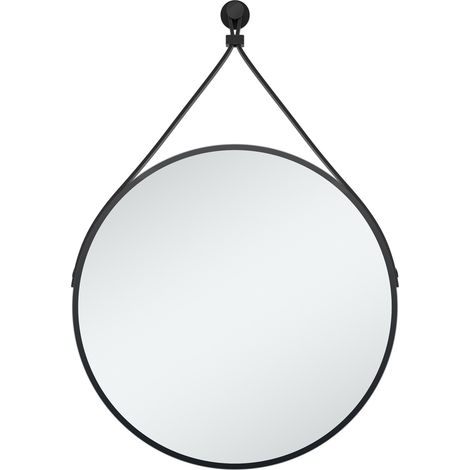 Miroir salle de bain rond noir diam.60 cm, Mural miroir lumineux