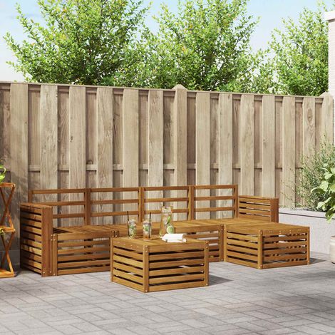 Ensemble de canapés d'extérieur 6 pcs Naturel vidaXL