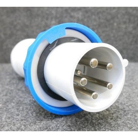 Fiche mobile 3P+N+T 63A 200-250VAC mâle bleu industrielle droite 9H IP67 Pratika SCHNEIDER (1/2)