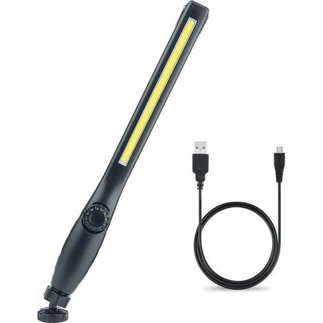 Luz de trabajo para obra, luz LED recargable con imán y USB, rotación de 360 grados, lámpara de inspección LED recargable, lámpara de inspección para el hogar, taller, camping y exteriores.
