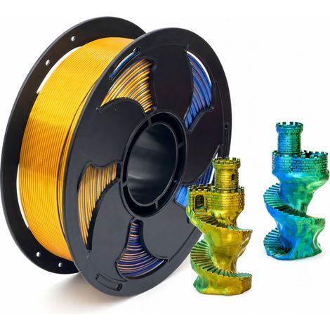 Filament PLA Soie Tricolore Bleu Vert Orange pour Imprimante 3D (1/5)