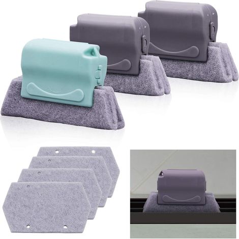 23 Pièces Brosse de Nettoyage Rainure Fenêtre Magique, Outil à Main pour Fissures, Accessoire Multifonction pour Portes Coulissantes, Tête de Rechange pour Coins, Interstices et Frottage (1/5)