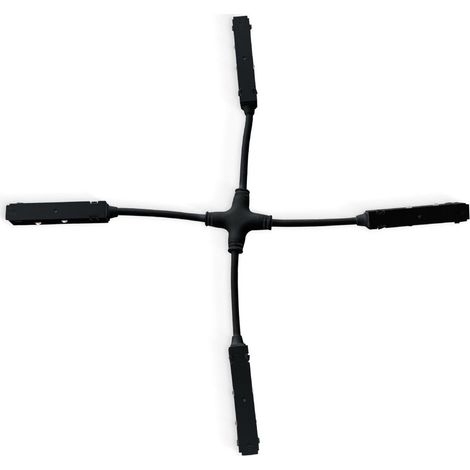 Conector En X Para Carriles Magnéticos 20mm - Negro (1/5)