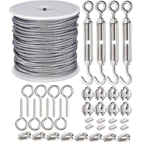 30M 37Pcs Kit de Suspension en Acier Inoxydable, Enduit de PVC, 2MM (1/5)
