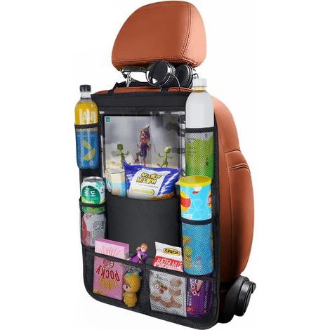 Organisateur de siège auto, organisateur de siège arrière pour enfants, protection anti-coups de pied avec support pour tablette tactile 10 pouces (1 pièce) (1/5)