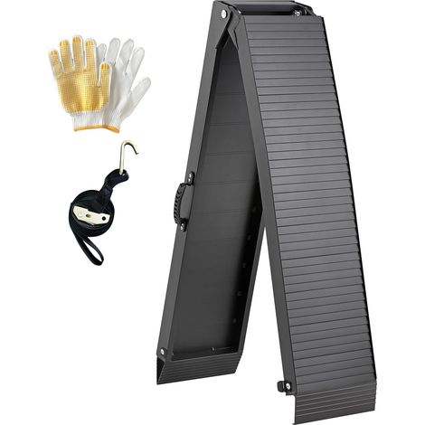 Rampe Voiture Pliante 340kg Aluminium Rampe de Chargement 203x28x4.5cm Rampes de manutention pour Tondeuses à Gazon, Vélos, Motos, Remorques (1/5)