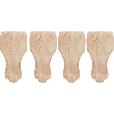 4 Pieds de Meuble Sculptés pour Canapé, Armoire, Table Basse - 12 x 6cm - Accessoires Hôtel et Maison d'Hôtes (1/5)