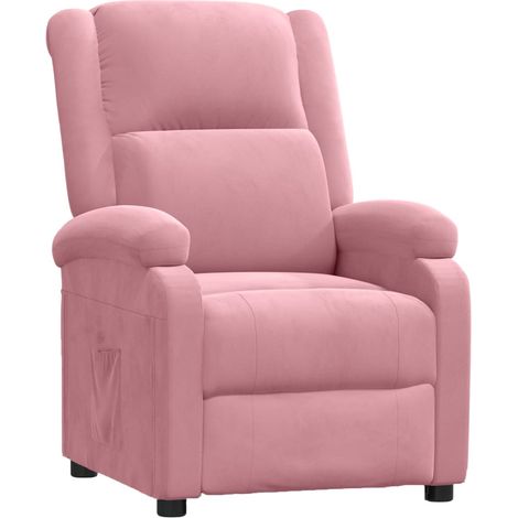 Sillón reclinable de terciopelo rosa vidaXL (1/5)