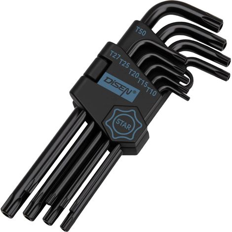 TORX Innensechskant Satz T10-T50 Langarm Sternschlüssel Set Chrom Vanadium Stahl (1/5)