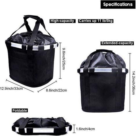 Panier pour vélo pliant, panier avant en aluminium, sac pour vélo pliant, accessoires pour VTT (1/5)