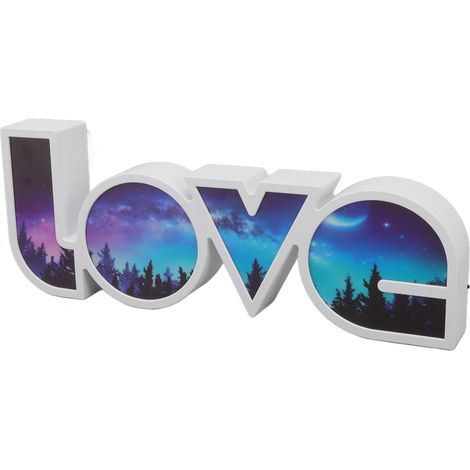 Lettre lumineuse d'amour LED, alimentation USB et piles, lumière blanche, décorations lumineuses pour anniversaire, festival ou forêt. (1/5)