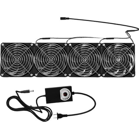 Hochleistungs-Router-Lüfter (12 cm) für Notebooks und Serverracks zur schnellen Wärmeabfuhr und Belüftung, 2800 U/min, mehrfarbig (vier Lüfter) (1/5)