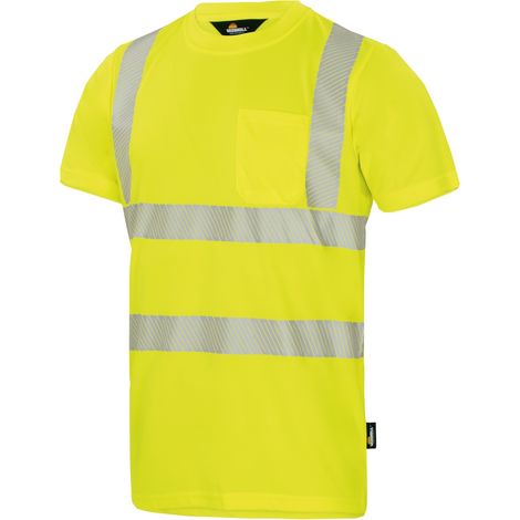 Vizwell Herren Warnschutz-T-Shirt VWTS3NY Gr. 4XL warngelb (1/3)