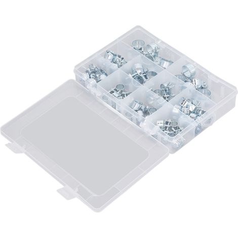 60 colliers à durite T-bolt réglables en fer galvanisé pour tuyau tube flexible eau, raccord serrage (1/5)