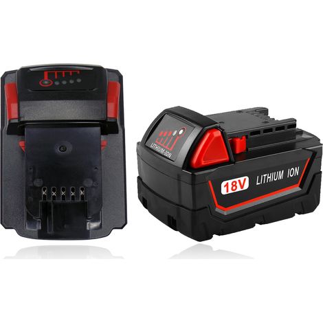 2 Stück Akku Ersatz für Milwaukee M18B5 18V 5,0Ah XC Lithium-Ion Ersatzakku Akkupack 18Volt Batterie für Milwaukee 48-11-1890, 48-11-1860, 48-11-1852, 48-11-1850, 48-11-1840, 48-11-1822 (1/5)