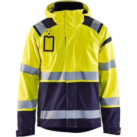 Giacca da lavoro hardshell stretch 2D alta visibilità 4987 - Giallo fluorescente/Marine 6XL (1/5)