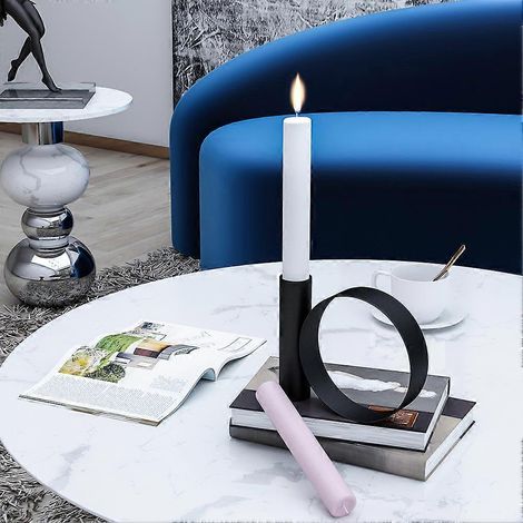 Bougeoir géométrique en fer forgé de style scandinave pour décoration de mariage (1/5)