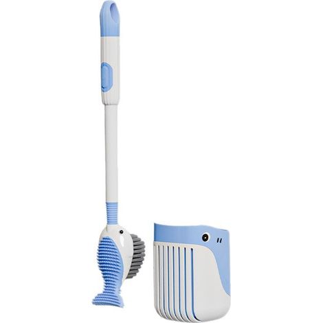 Brosse WC à ventouse en plastique, tête de baleine de nettoyage efficace, design de distribution de liquide, poils anti corrosion pour tous les types de toilettes, maison et commercial