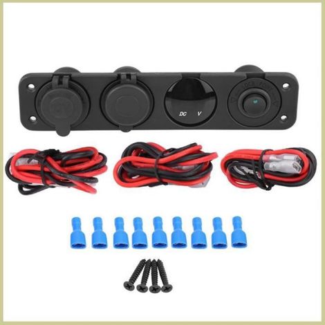 Cocosity voltmètre numérique 12-24 V LED verte double chargeur USB voltmètre allume-cigare prise de video autoradio Feu vert (1/4)