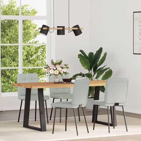 Maison Exclusive - Esszimmerstühle 4 Stk. Hellgrau Samt (1/5)