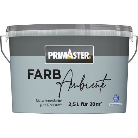 Primaster Farbambiente Wandfarbe matt platinblau 2,5 L Wandfarbe