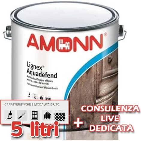 Pittura per legno acqua antitarlo lignex aquadefend 5 lt