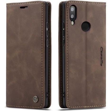 【SmartLegend】Coque Bumper Huawei P smart(2019)/Honor 10 Lite Housse Cuir Premium Flip Case Portefeuille Etui Couleur Café (1/4)