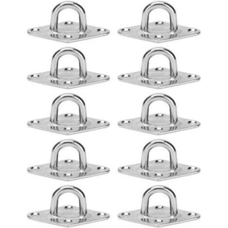 Crochet de Fixation Murale de Plafond Robuste Anchor Pad Eye Plate Acier Inoxydable 304 M5 5mm 3/16" (10 pièces) (1/5)
